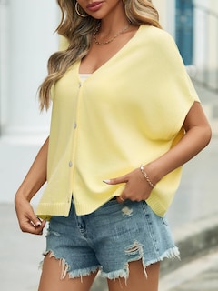 Foto 4 | Cárdigan Saodimallsu Amarillo para Mujer- Venta Internacional