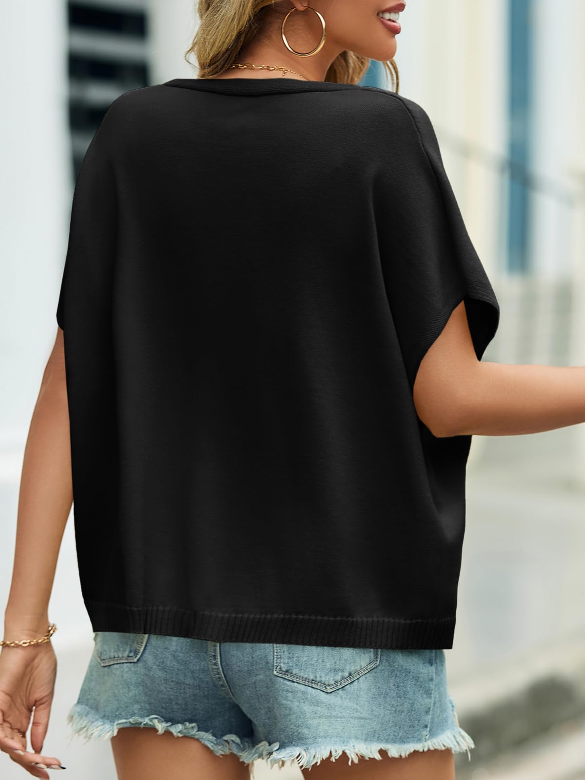 Foto 6 pulgar | Cárdigan Saodimallsu Punto Negro para Mujer - Venta Internacional