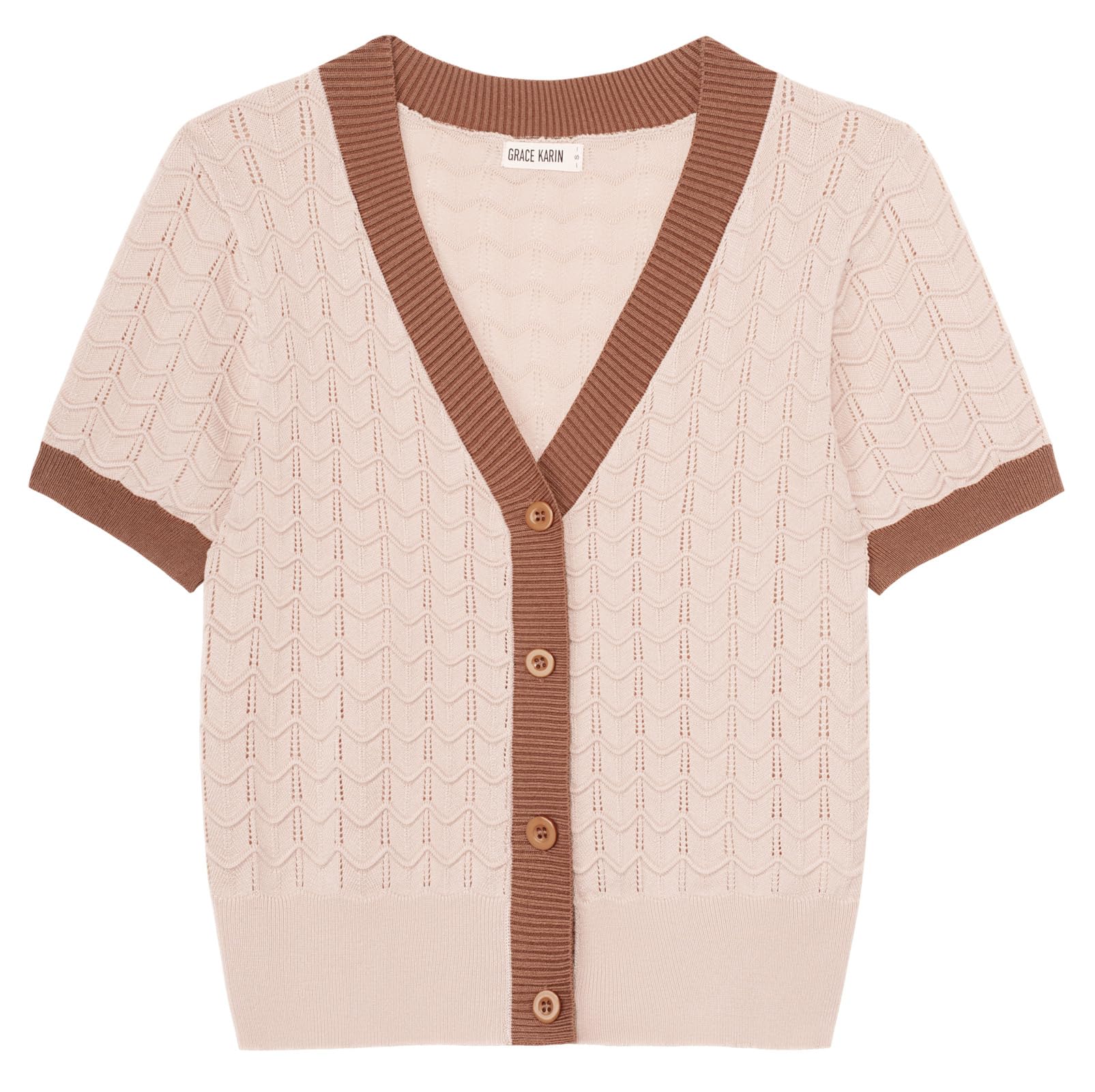 Foto 1 | Jersey Grace Karin Recortado Con Lazos Para Mujer Color Albaricoque, Talla L - Venta Internacional.