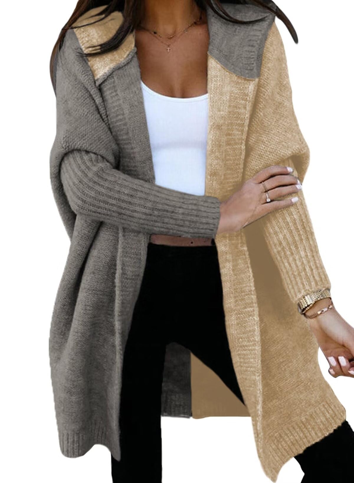 Foto 1 | Suéter Tipo Cárdigan Astylish Boyfriend Color Block Para Mujer - Venta Internacional.