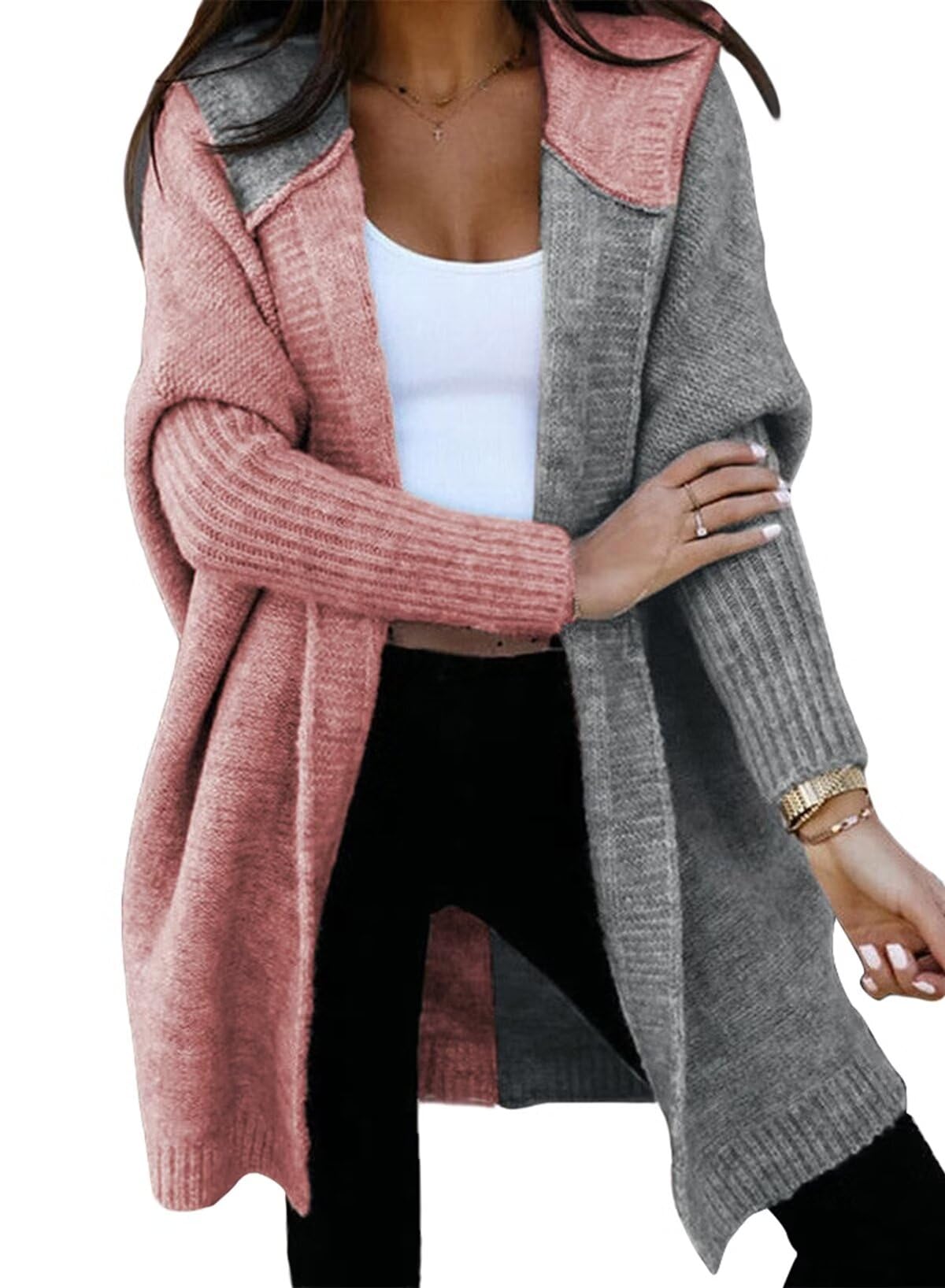 Foto 2 pulgar | Sudadera Con Capucha, Elegante Bloque De Colores Para Mujer - Venta Internacional.