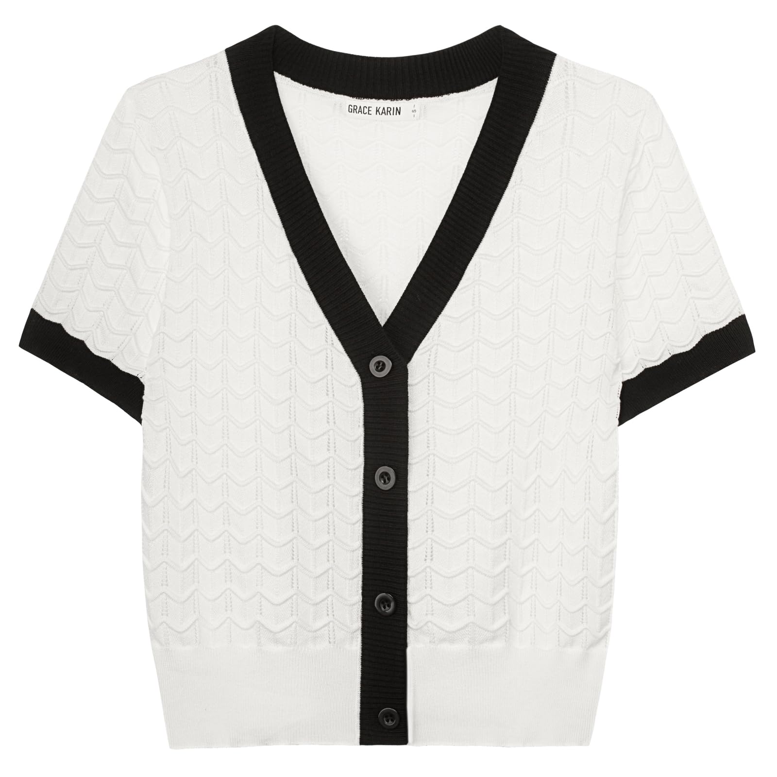 Foto 2 pulgar | Jersey Tipo Cárdigan Grace Karin Con Botones En Blanco Para Mujer - Venta Internacional.
