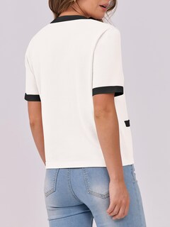 Foto 4 | Suéter Tipo Cárdigan Anrabess De Manga Corta A Rayas Para Mujer - Venta Internacional.