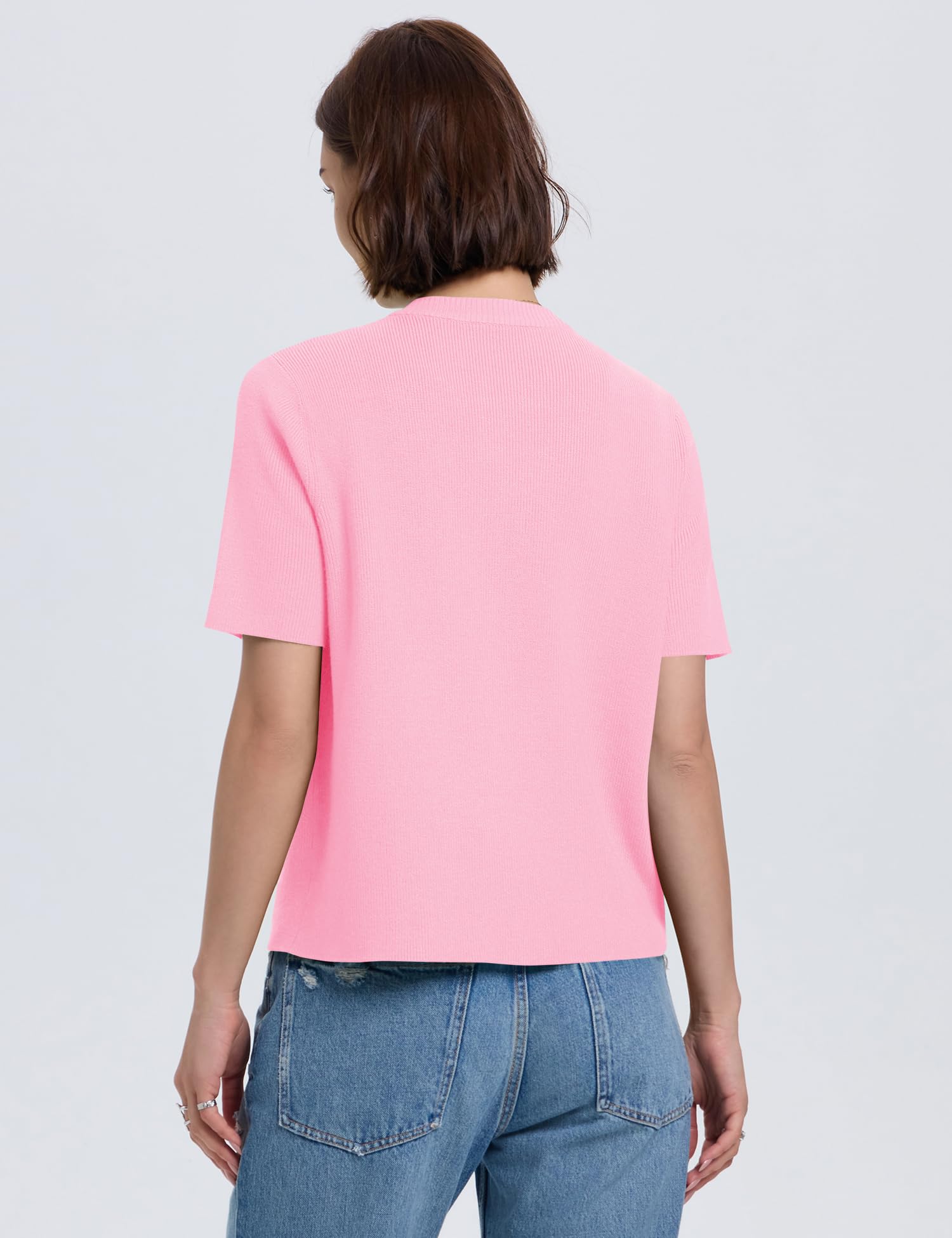 Foto 5 pulgar | Cárdigan Lomon Para Mujer, Primavera Y Verano, Manga Corta, Rosa, Xl - Venta Internacional.