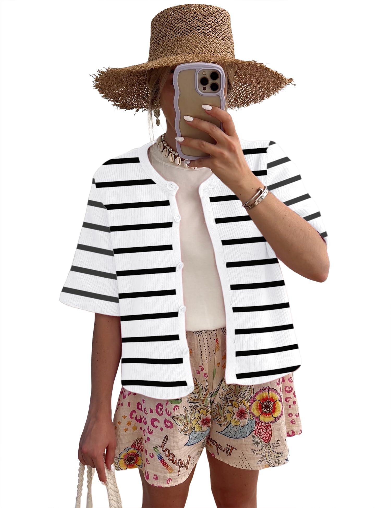 Foto 3 pulgar | Cárdigan Lomon De Punto De Manga Corta Para Mujer, Primavera Y Verano, Talla S - Venta Internacional.