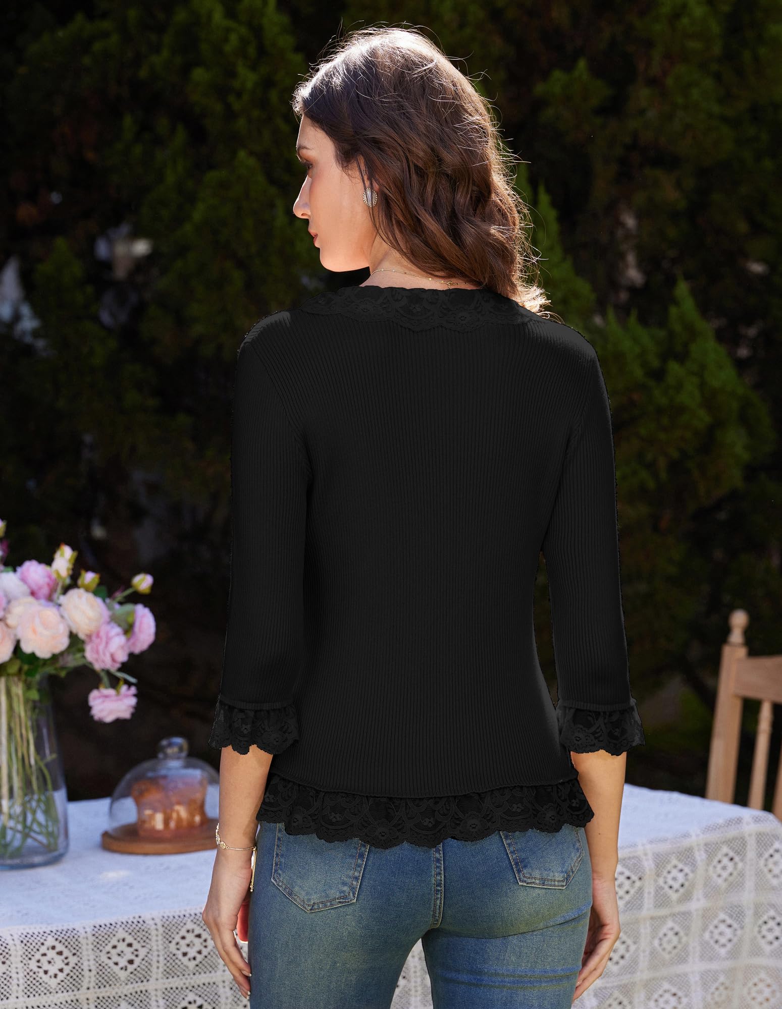 Foto 5 pulgar | Cárdigan Grace Karin Black Summer Para Mujer Con Encaje - Venta Internacional.