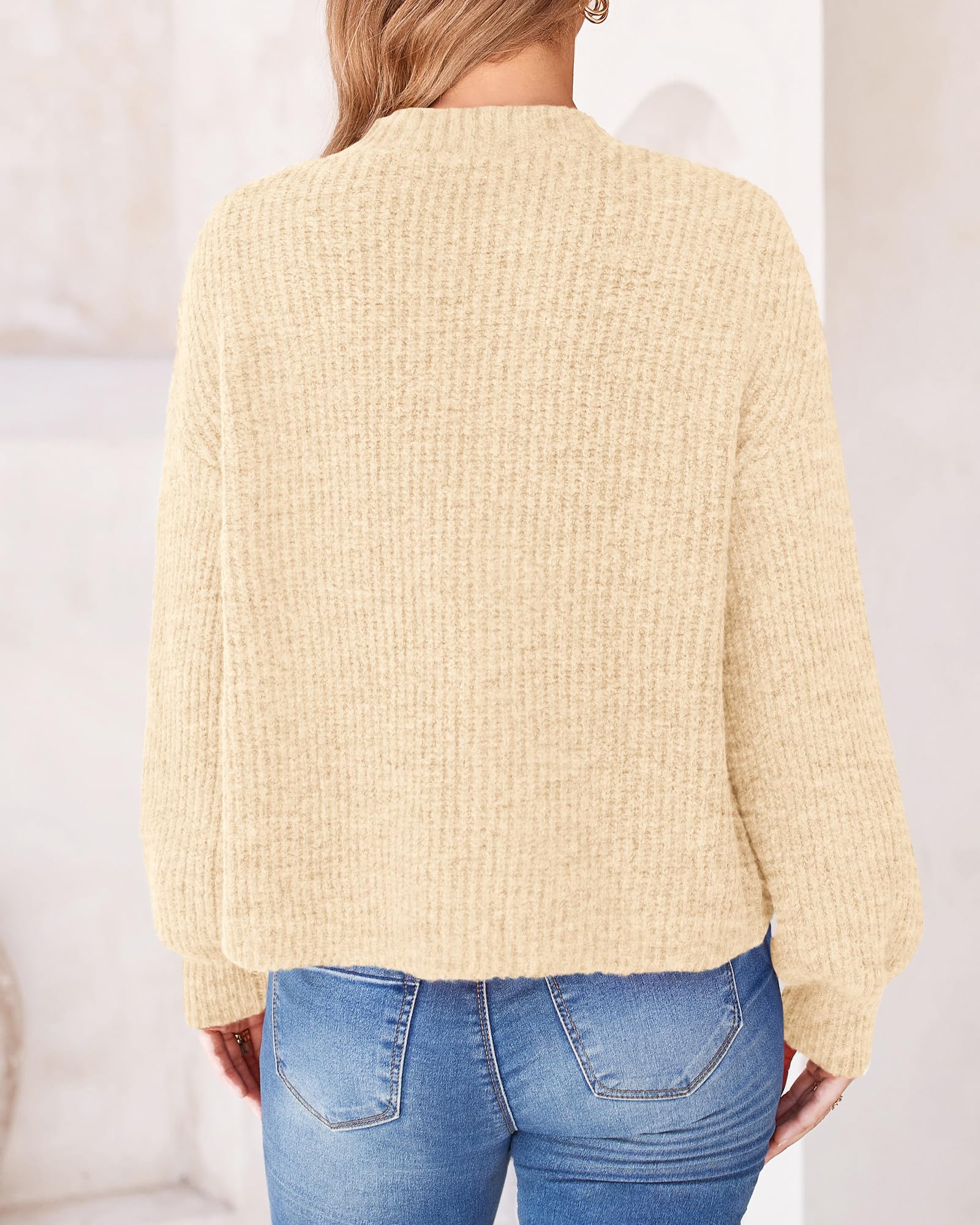 Foto 4 pulgar | Cárdigan Btfbm De Punto Grueso Para Mujer, Otoño-invierno, Beige, Xl - Venta Internacional.