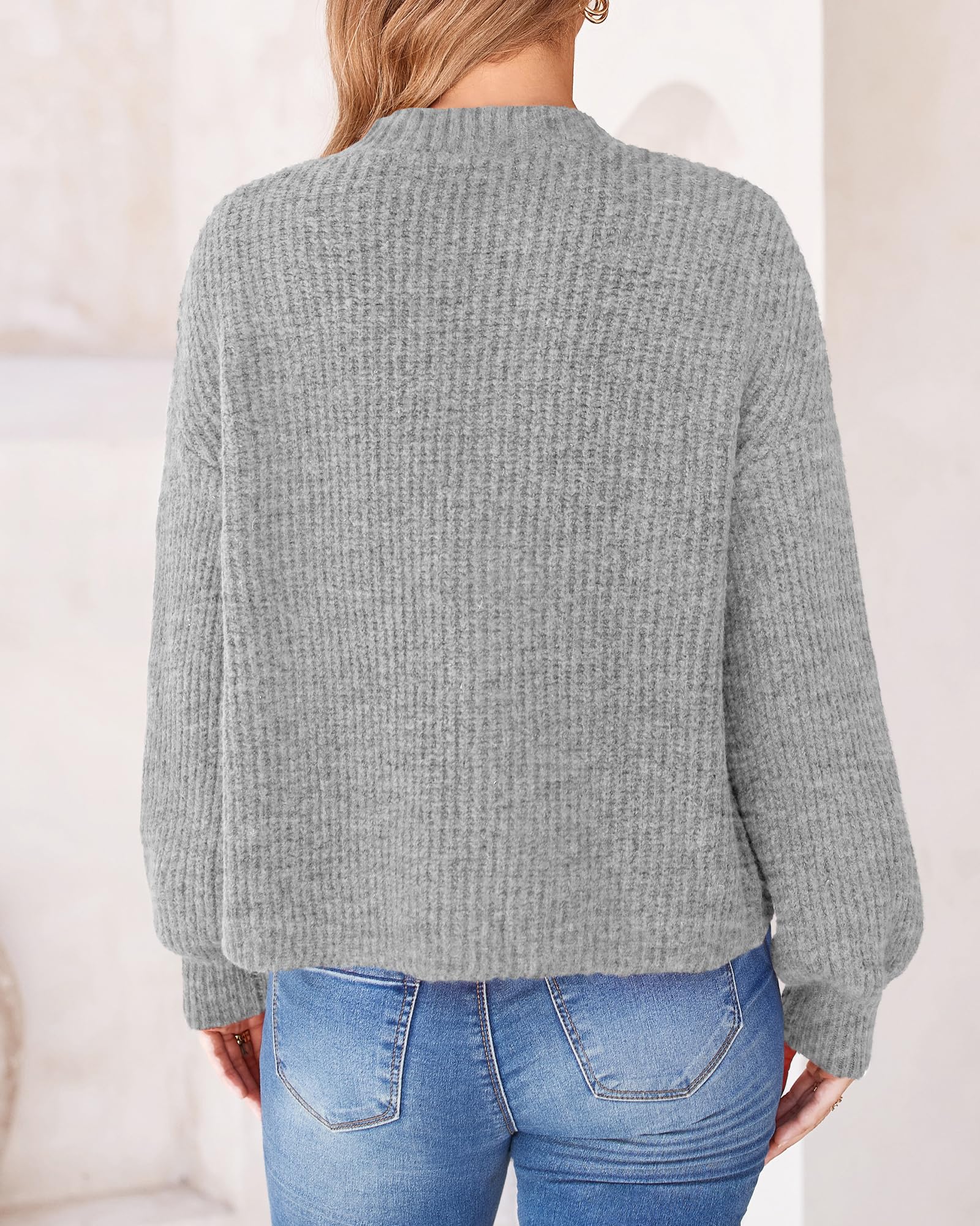 Foto 4 pulgar | Cárdigan BTFBM Punto Grueso Gris para Mujer - Venta Internacional