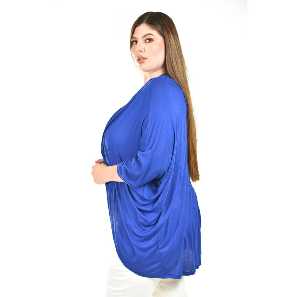 Foto 3 pulgar | Cardigan Con Detalle De Encaje Roman Fashion /tallas Extras, 1434 (azul Rey) Azul