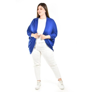 Foto 4 | Cardigan Con Detalle De Encaje Roman Fashion /tallas Extras, 1434 (azul Rey) Azul