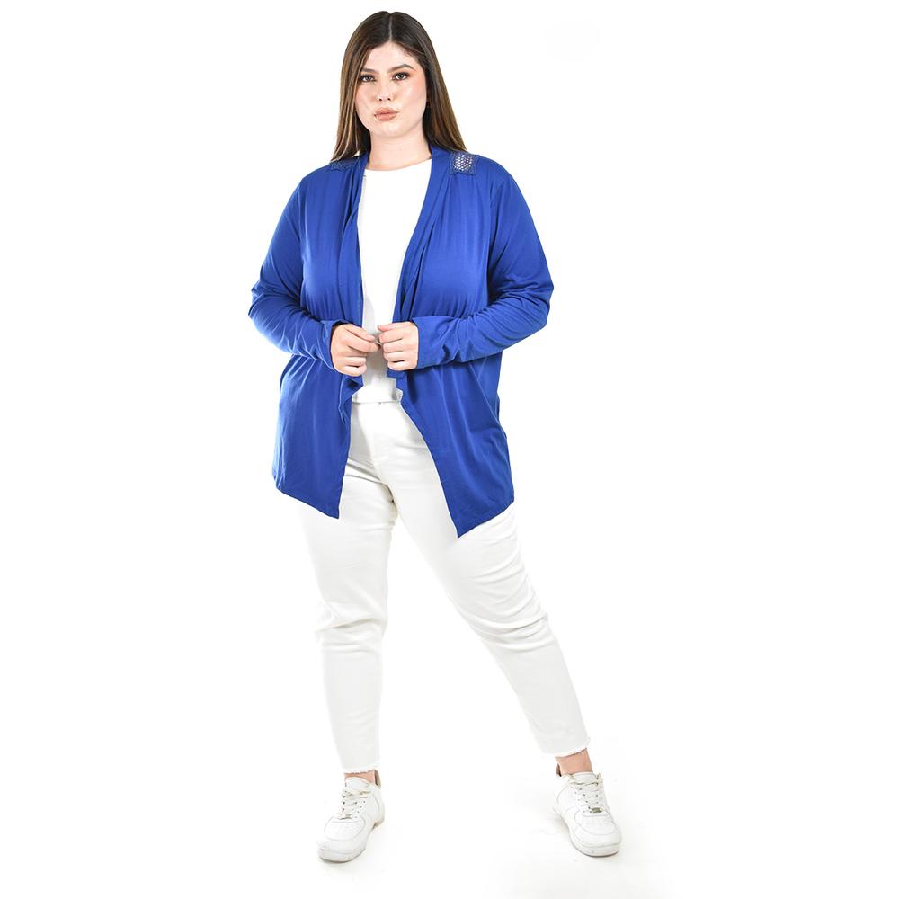 Foto 5 pulgar | Cardigan Con Detalle De Encaje Y Aplicaciones Roman Fashion /tallas Extras, 1558 (azul Rey) Azul