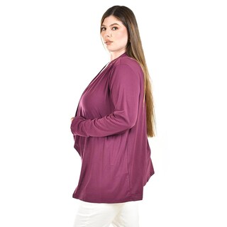 Foto 2 | Cardigan Con Detalle De Encaje Y Aplicaciones Roman Fashion /tallas Extras, 1558 (morado) Violeta