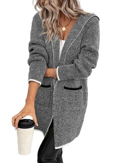 Foto 1 | Jersey Tipo Cárdigan Sidefeel 2024 Para Mujer, Parte Delantera Abierta, Gris, Xl - Venta Internacional.