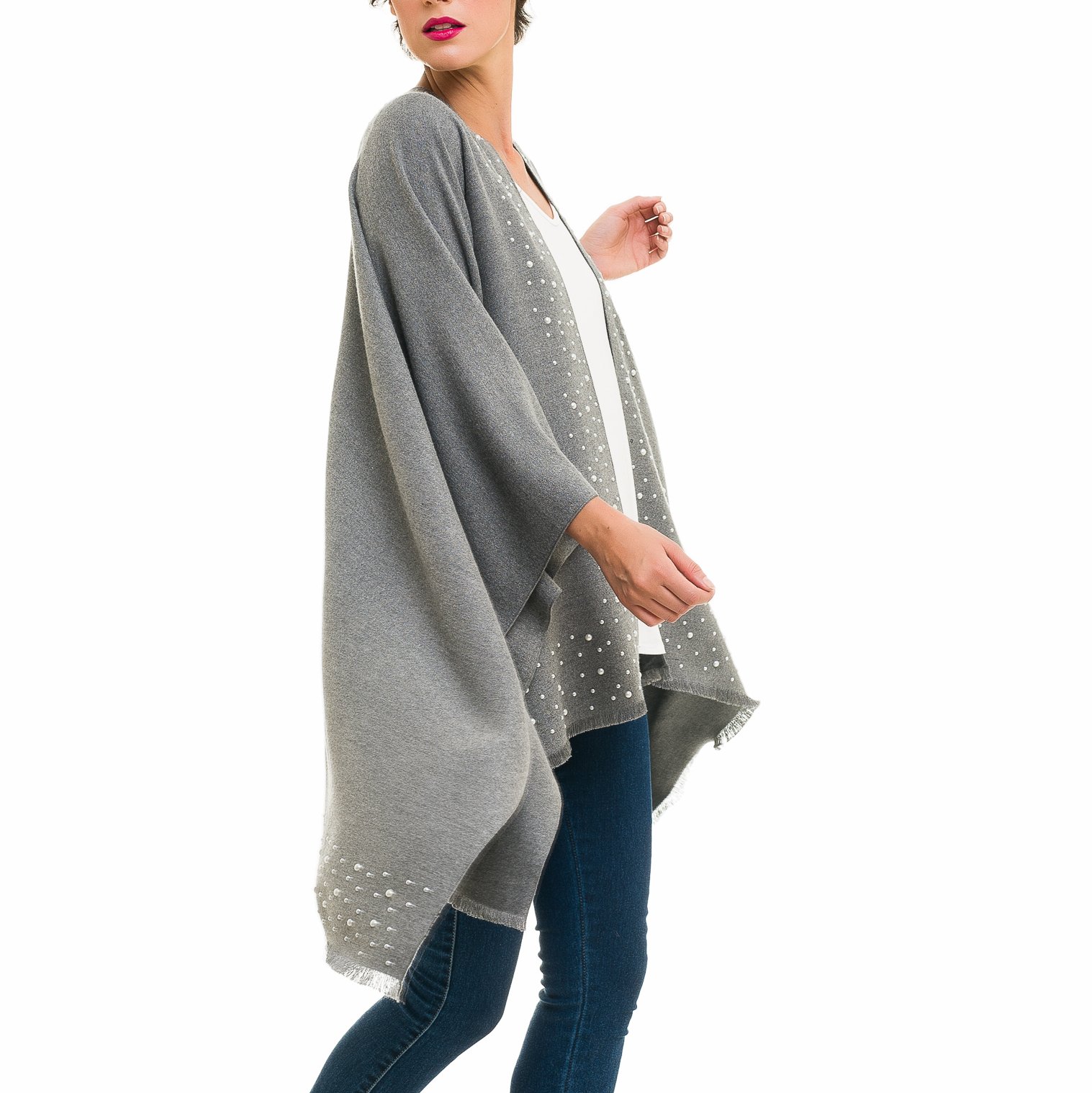 Foto 5 pulgar | Suéter Tipo Cárdigan Con Capucha Tipo Poncho Ruana Para Mujer - Venta Internacional.
