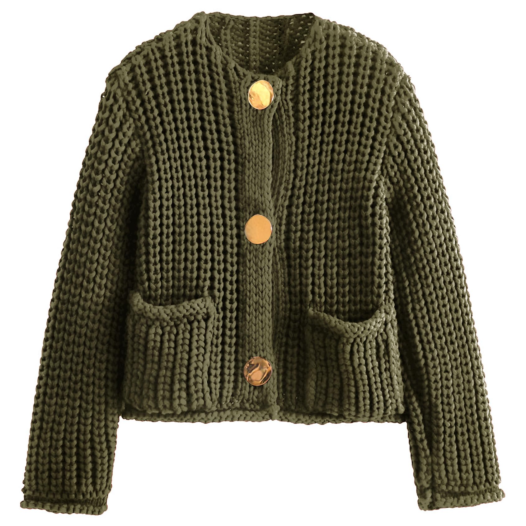 Foto 2 pulgar | Jersey Corto Tipo Cárdigan Yimoon Armygreen Para Mujer - Venta Internacional.