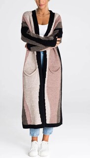 Foto 4 | Chaqueta Tipo Cárdigan Chouyatou Para Mujer, Color Bloque De Colores De Otoño - Venta Internacional.