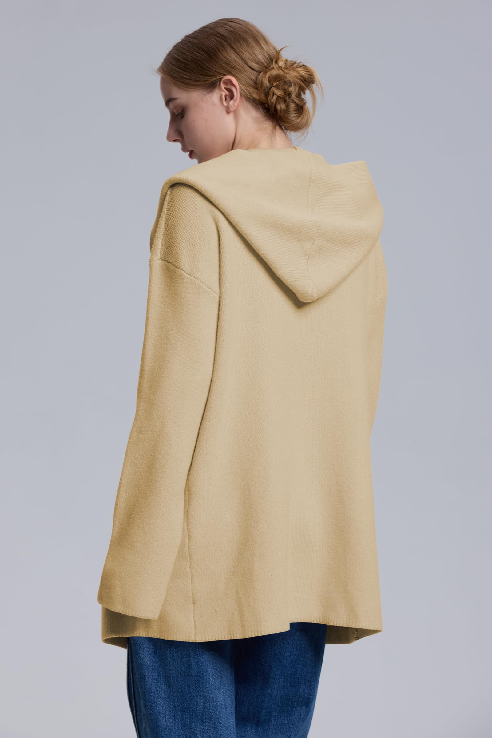 Foto 6 pulgar | Jersey Tipo Cárdigan Cakulo Con Capucha Larga, Tamaño Almond Xl, Para Mujer - Venta Internacional.