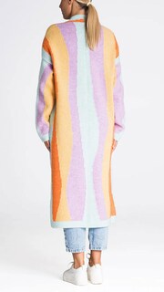 Foto 2 | Chaqueta Tipo Cárdigan Para Mujer, Chouyatou, Color Bloque De Colores Otoñales - Venta Internacional.