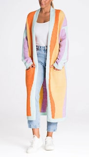Foto 5 | Chaqueta Tipo Cárdigan Para Mujer, Chouyatou, Color Bloque De Colores Otoñales - Venta Internacional.