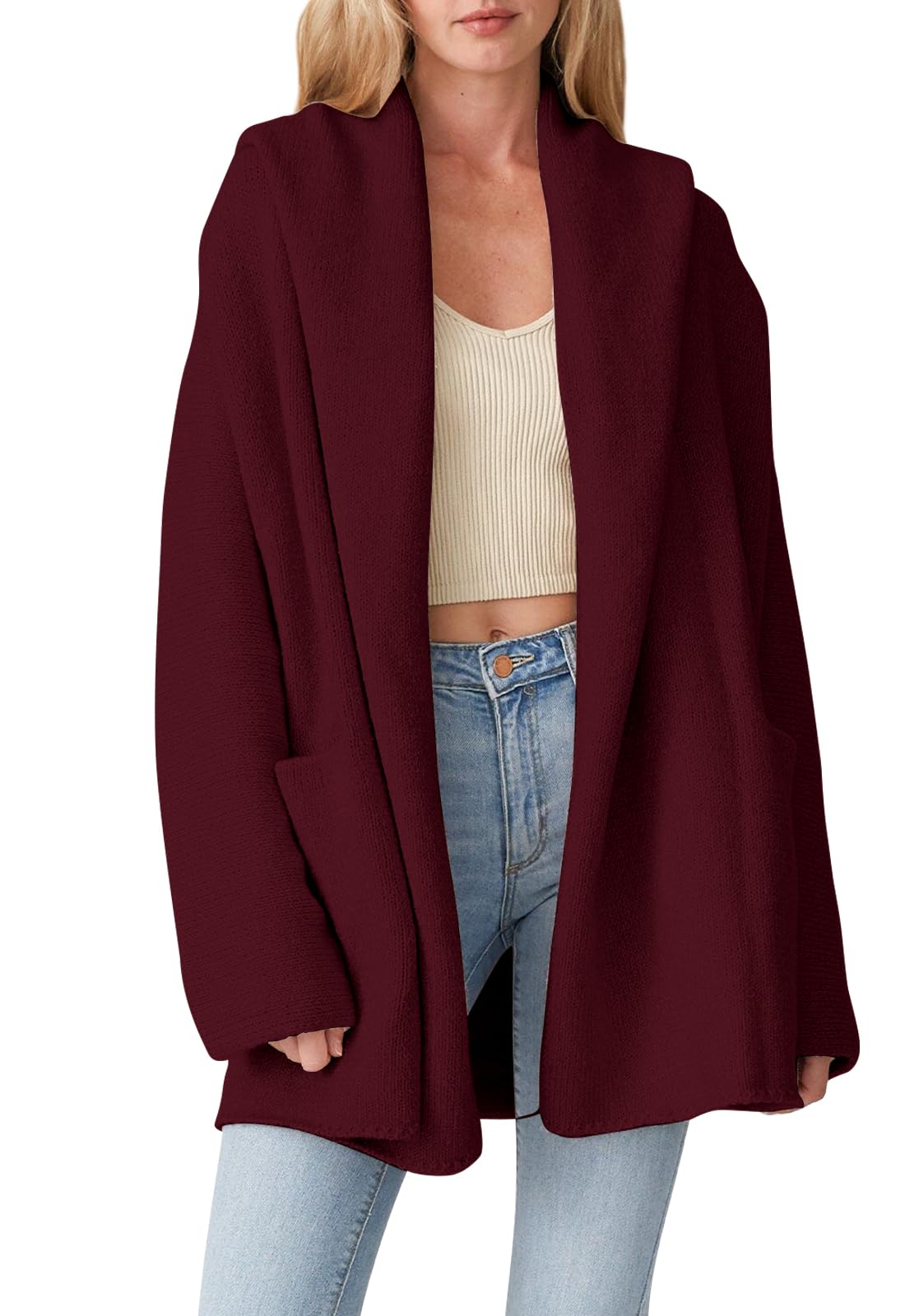 Foto 1 | Suéter Tipo Cárdigan Cakulo Ruby, Largo, Con Capucha, De Gran Tamaño, 2024, Mujer - Venta Internacional.