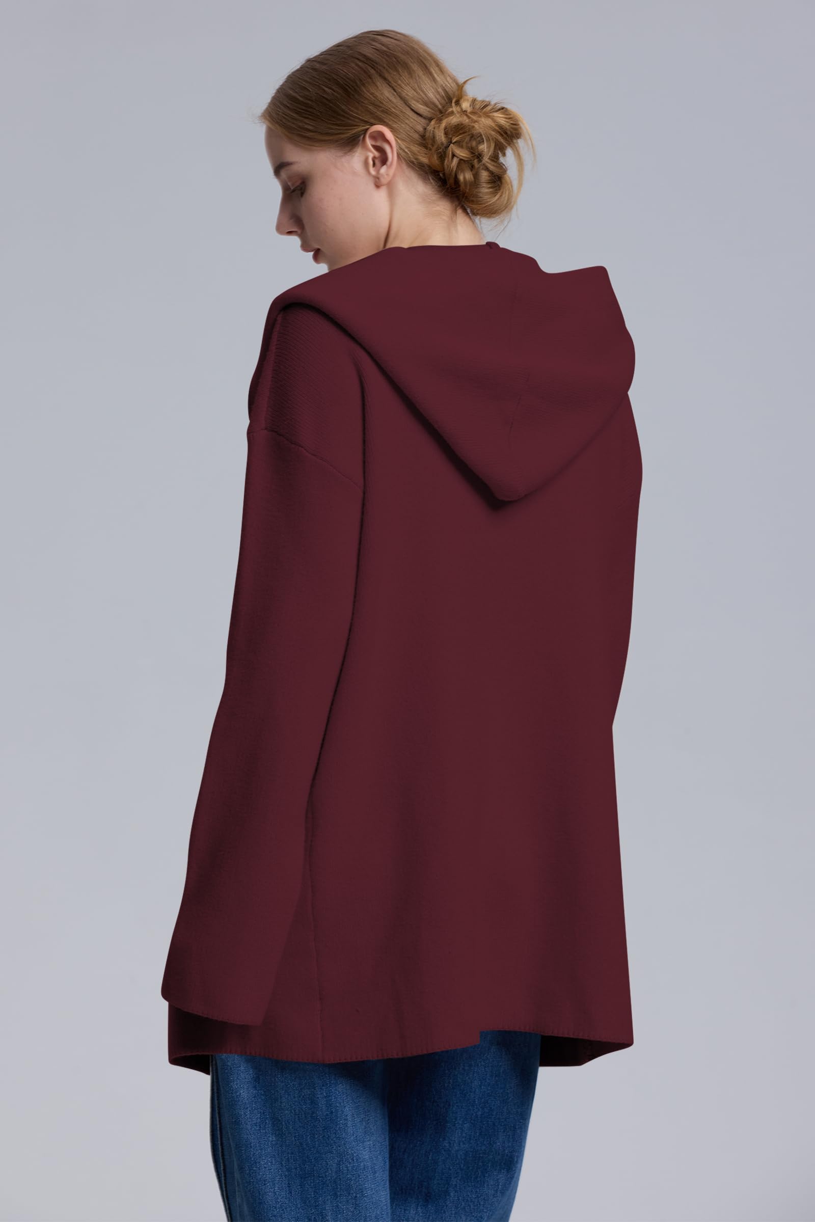 Foto 5 | Suéter Tipo Cárdigan Cakulo Ruby, Largo, Con Capucha, De Gran Tamaño, 2024, Mujer - Venta Internacional.