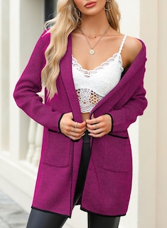 Foto 4 | Suéter Tipo Cárdigan Sidefeel Otoño 2024 Con Parte Delantera Abierta Para Mujer - Venta Internacional.