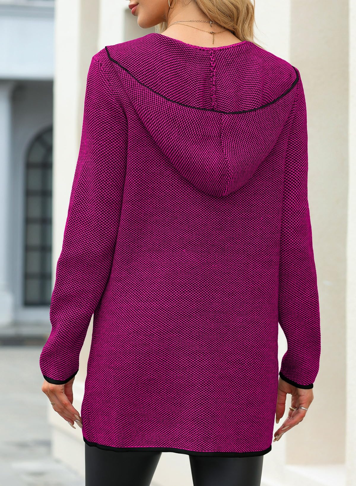 Foto 5 | Suéter Tipo Cárdigan Sidefeel Otoño 2024 Con Parte Delantera Abierta Para Mujer - Venta Internacional.