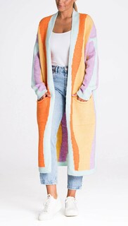 Foto 5 | Chaqueta Tipo Cárdigan Para Mujer, Chouyatou, Color Bloque De Colores Otoñales - Venta Internacional.