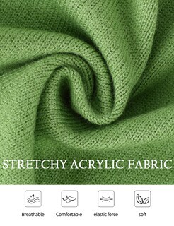 Foto 5 | Jersey Tipo Cárdigan Yimoon Con Cuello Con Volantes, Color Verde, Para Mujer - Venta Internacional.