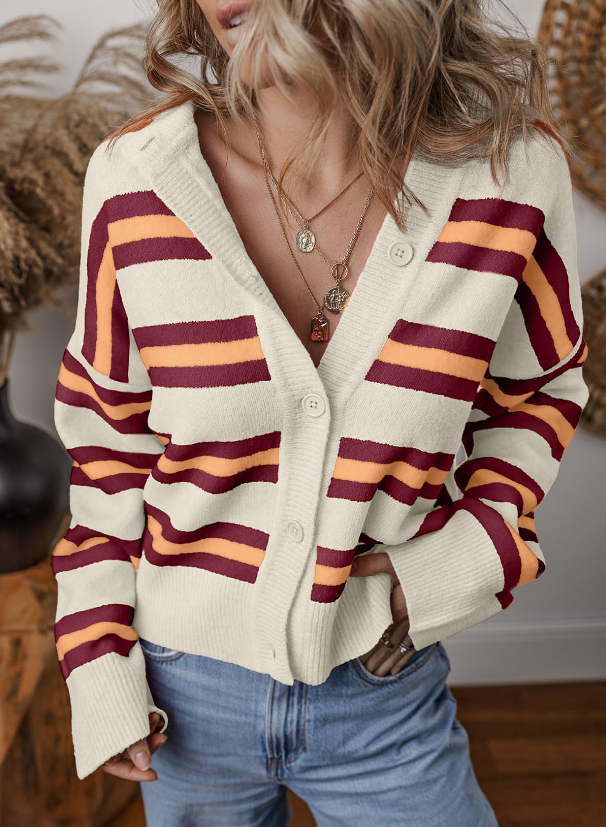 Foto 5 pulgar | Jersey Tipo Cárdigan Evaless 2024 Fashion Trend Para Mujer, Blanco, Xxl - Venta Internacional.