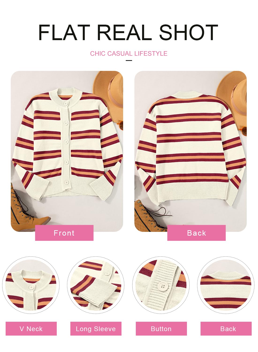 Foto 5 | Jersey Tipo Cárdigan Evaless 2024 Fashion Trend Para Mujer, Blanco, Xxl - Venta Internacional.