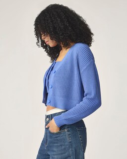 Foto 3 | Chaqueta Florence By Mills Bright Side Cropped Ultramarine - Venta Internacional.