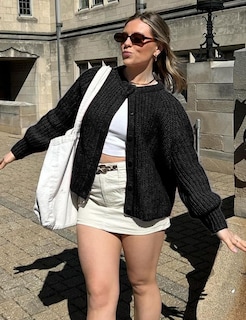 Foto 2 | Jersey Tipo Cárdigan Yimoon Para Mujer, Cuello Redondo, Y2k, Negro, 2024 - Venta Internacional.