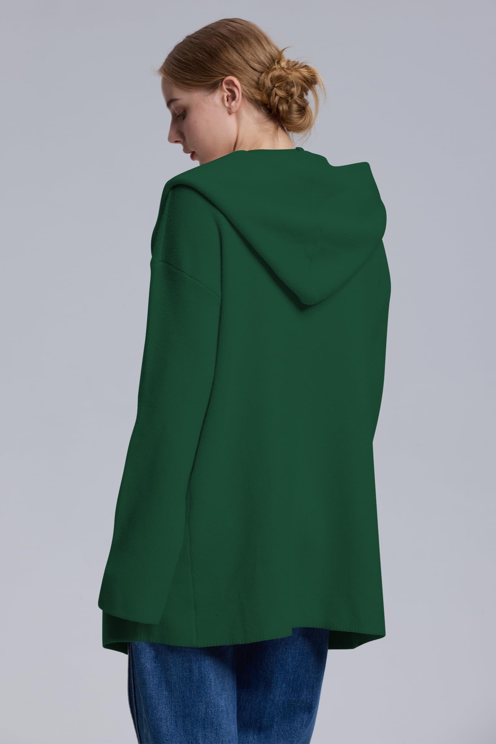 Foto 5 | Jersey Tipo Cárdigan Cakulo, Largo, Con Capucha, Sobredimensionado, Verde D, Para Mujer - Venta Internacional.