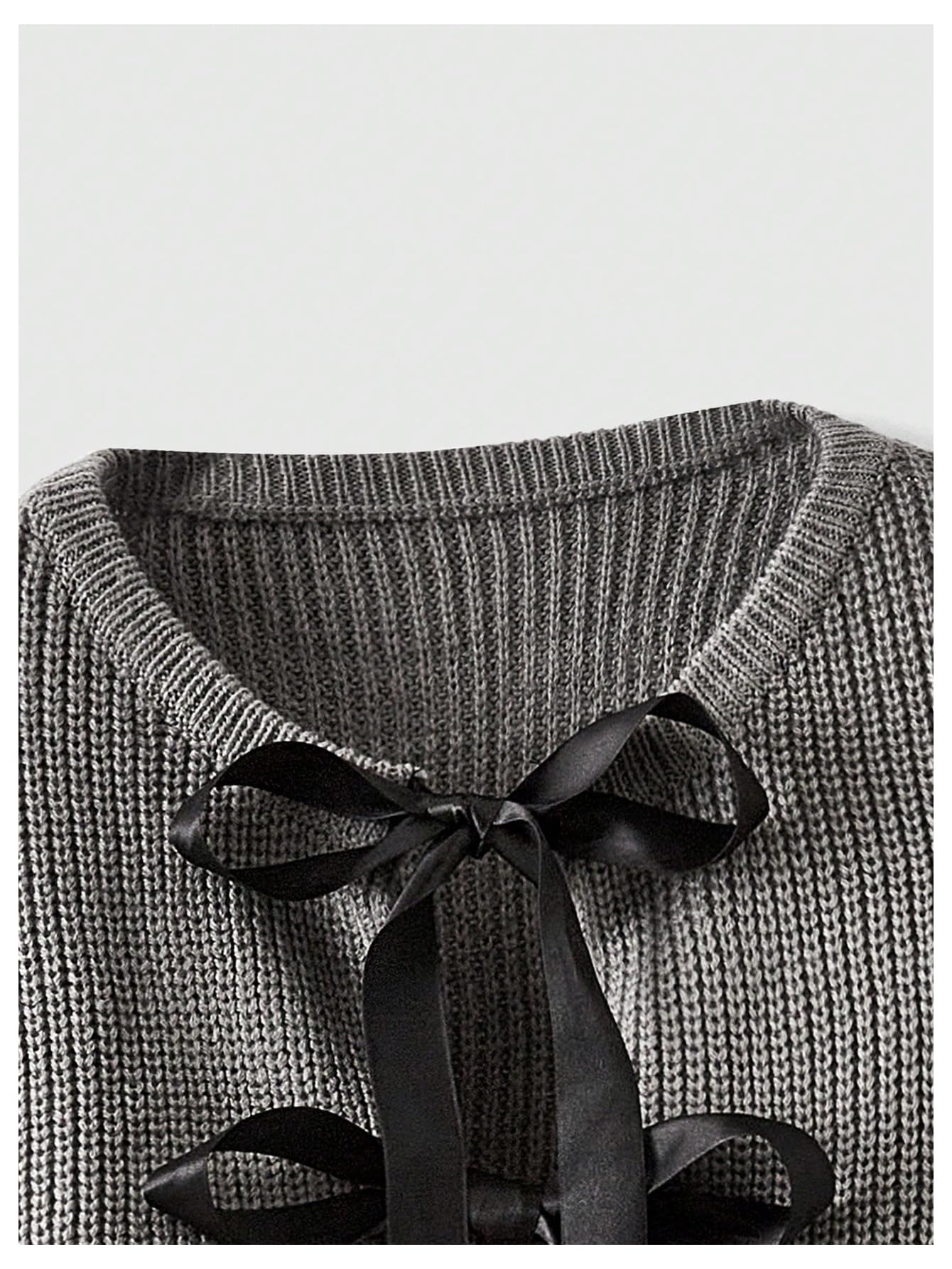 Foto 4 pulgar | Jersey Tipo Cárdigan Verdusa Para Mujer Con Pajarita Tejida En Color Crema Y Gris - Venta Internacional.