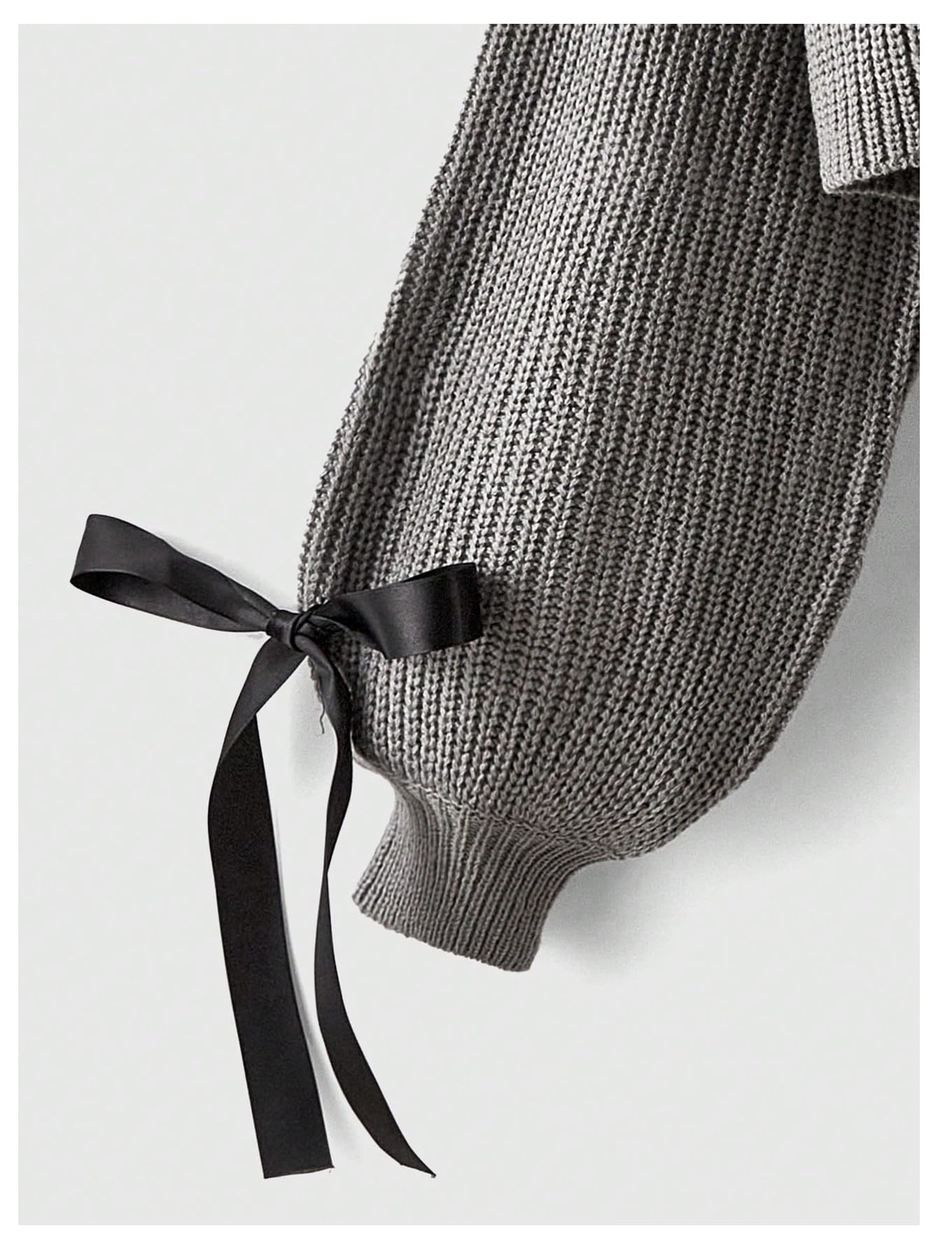 Foto 5 pulgar | Jersey Tipo Cárdigan Verdusa Para Mujer Con Pajarita Tejida En Color Crema Y Gris - Venta Internacional.