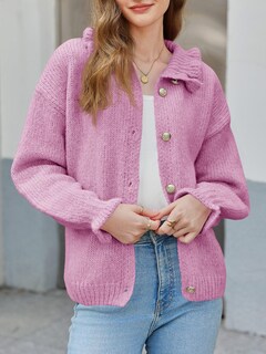 Foto 2 | Chaqueta Saodimallsu Ruffle Para Mujer Poliéster Rosa - Venta Internacional.