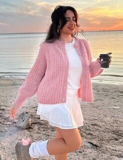 Foto 6 | Suéter Tipo Cárdigan Yimoon Para Mujer, Punto Grueso Y2k, Otoño 2024 - Venta Internacional.