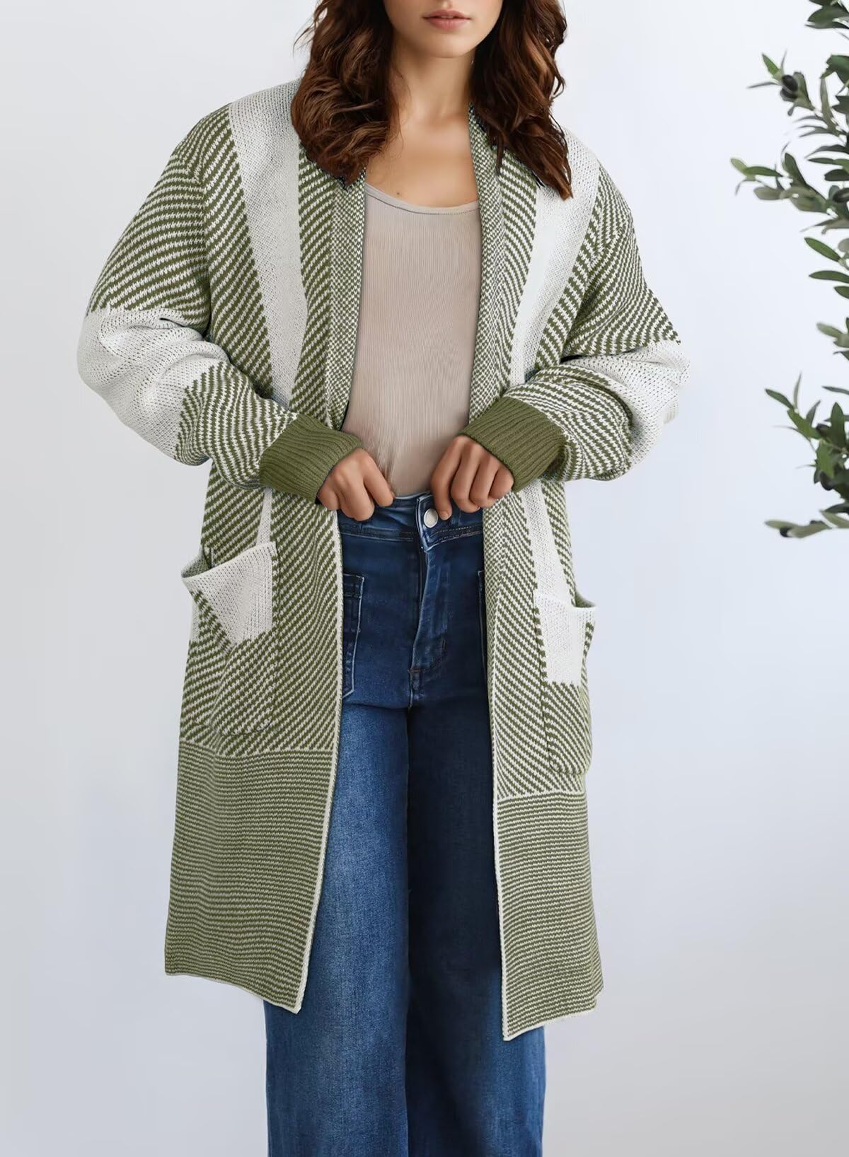 Foto 6 | Jersey Astylish De Punto Extragrande Para Mujer  Color Verde Brumoso - Venta Internacional.