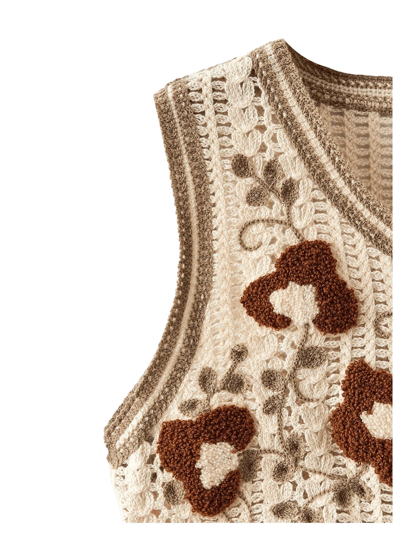 Foto 5 pulgar | Cárdigan De Punto Con Botones Y Estampado Floral Verdusa  Color Marrón - Venta Internacional.