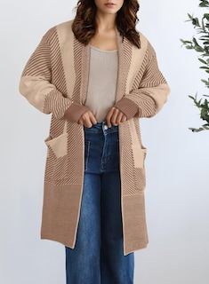 Foto 6 | Suéter Tipo Cárdigan Elegante Talla Grande Manga Larga Para Mujer - Venta Internacional.