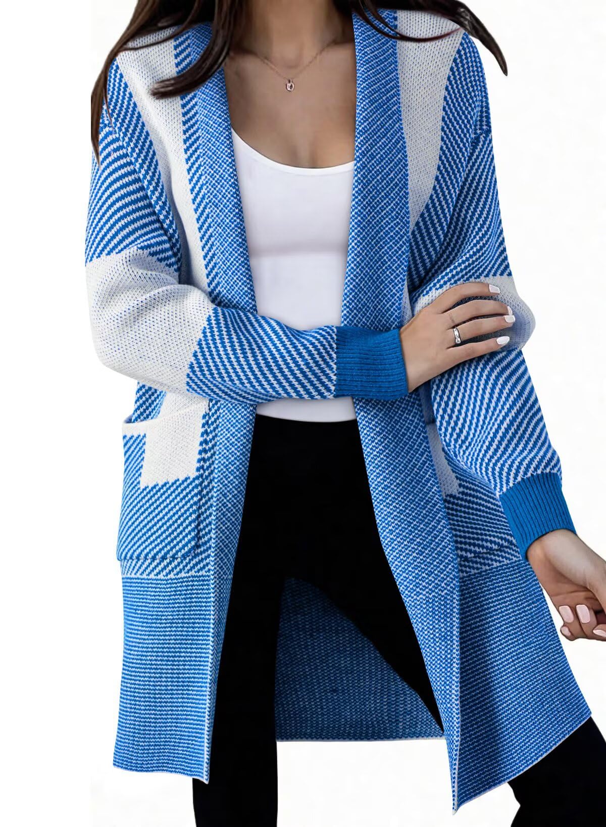 Foto 1 | Suéter Tipo Cárdigan  Elegante  A La Moda Para Mujer  Color Azul Cielo - Venta Internacional.
