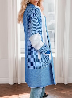 Foto 2 | Suéter Tipo Cárdigan Elegante A La Moda Para Mujer Color Azul Cielo - Venta Internacional.