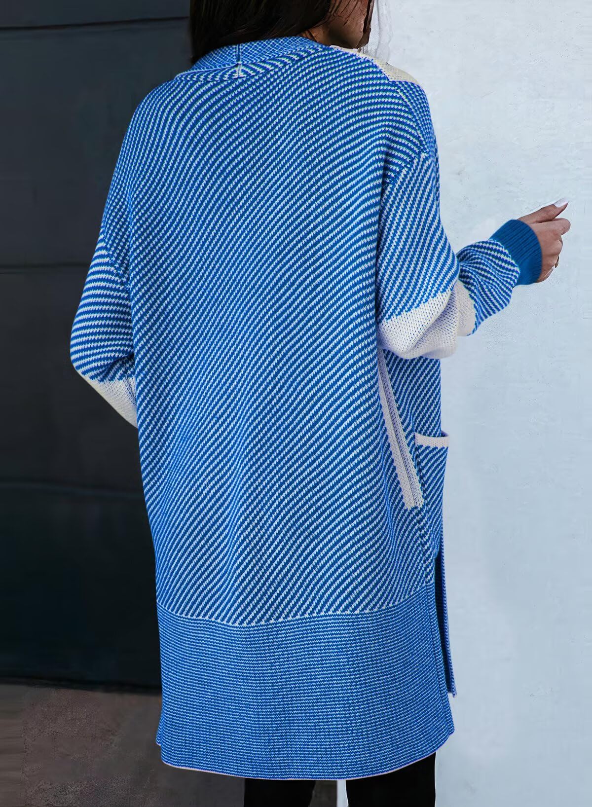 Foto 3 | Suéter Tipo Cárdigan  Elegante  A La Moda Para Mujer  Color Azul Cielo - Venta Internacional.