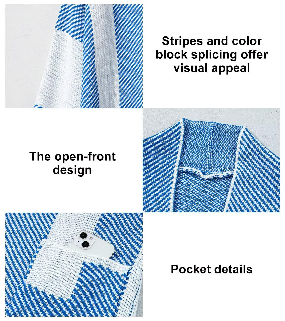 Foto 5 pulgar | Suéter Tipo Cárdigan  Elegante  A La Moda Para Mujer  Color Azul Cielo - Venta Internacional.