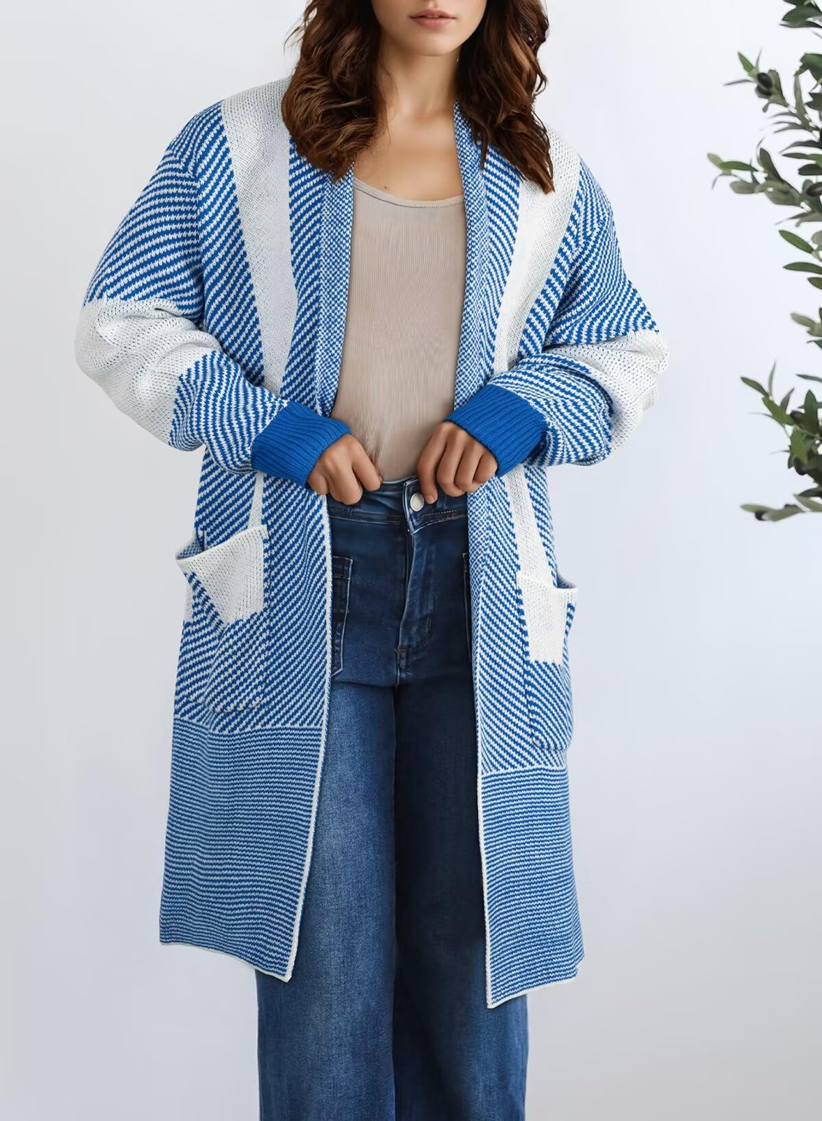 Foto 7 pulgar | Suéter Tipo Cárdigan  Elegante  A La Moda Para Mujer  Color Azul Cielo - Venta Internacional.