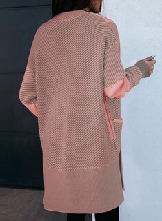 Foto 3 | Jersey Tipo Cárdigan Astylish Chunky Para Mujer Color Rosa Claro Talla L - Venta Internacional.