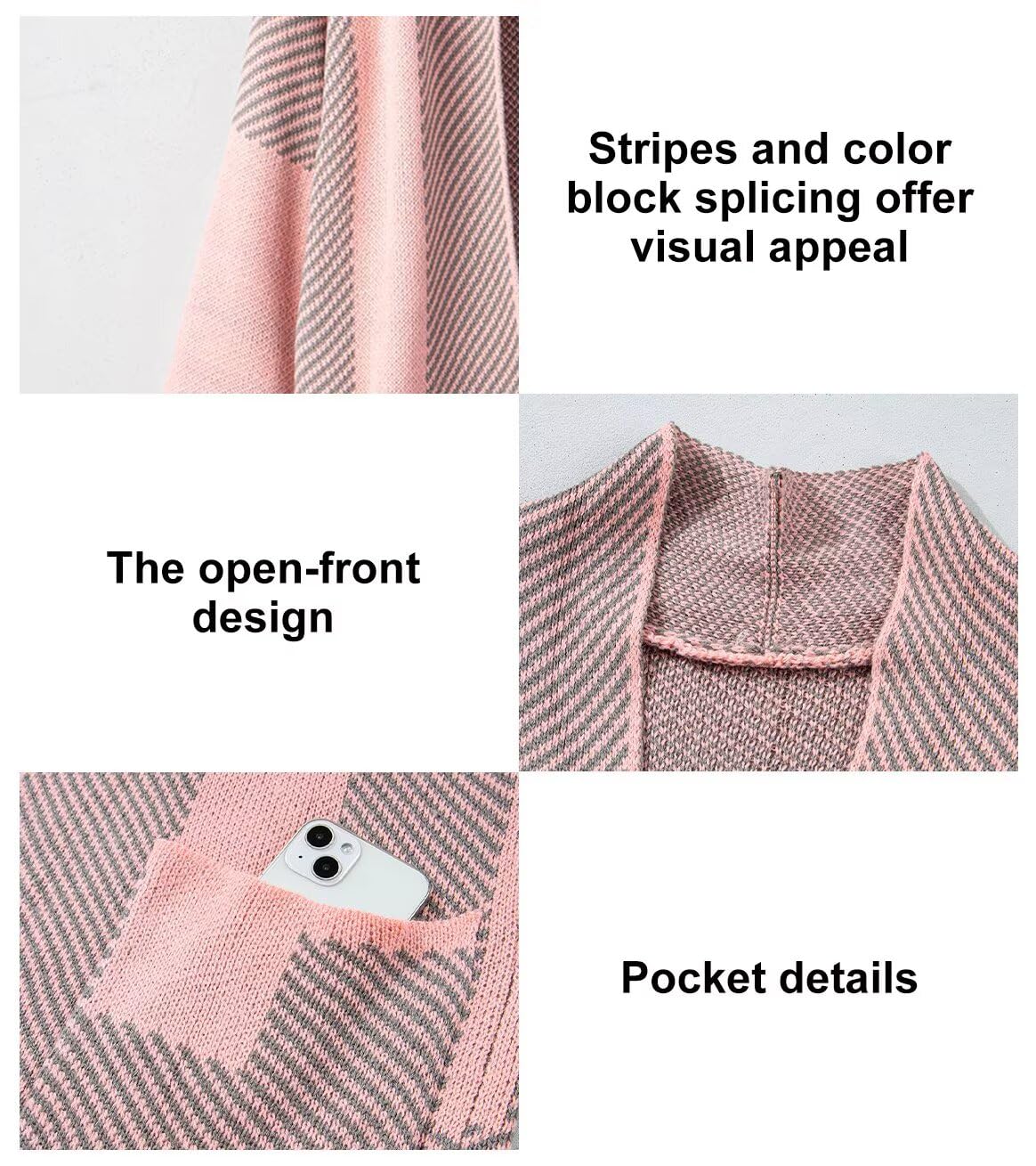 Foto 5 pulgar | Jersey Tipo Cárdigan Astylish Chunky Para Mujer  Color Rosa Claro  Talla L - Venta Internacional.
