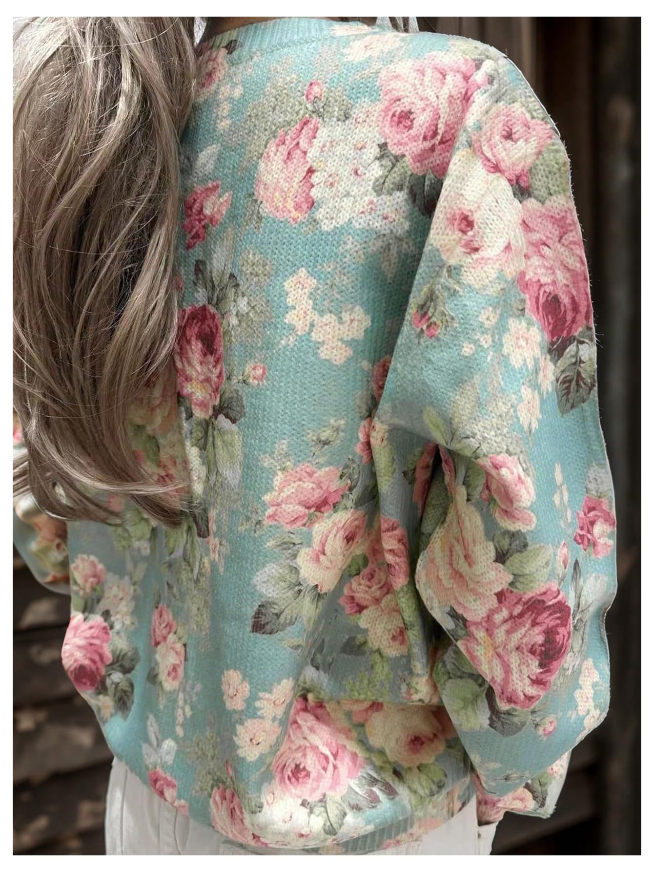 Foto 5 pulgar | Jersey Tipo Cárdigan Soly Hux Con Estampado Floral Para Mujer  Color Verde  Talla S - Venta Internacional.