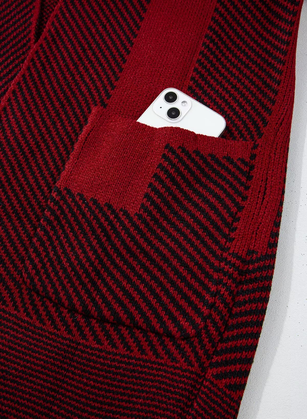 Foto 7 | Suéter Astylish De Punto Extragrande Para Mujer  Color Rojo Oscuro - Venta Internacional.